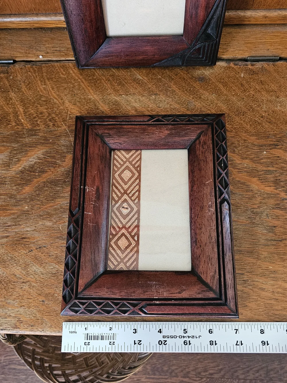 Oshiwa Namibia Hand Carved Wood Picture Frames Pair